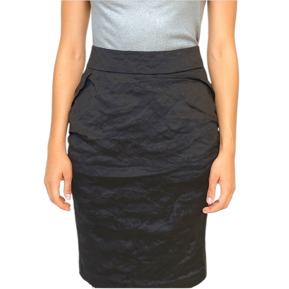 BCBGMaxAzria Dresses & Skirts - BCBGMAXAZRIA Metallic Gunmetal Ruched Skirt Size 2